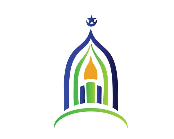 Logotipo Mesquita Islâmica Moderna Bela Forma Elegante Mesquita Cúpula — Vetor de Stock