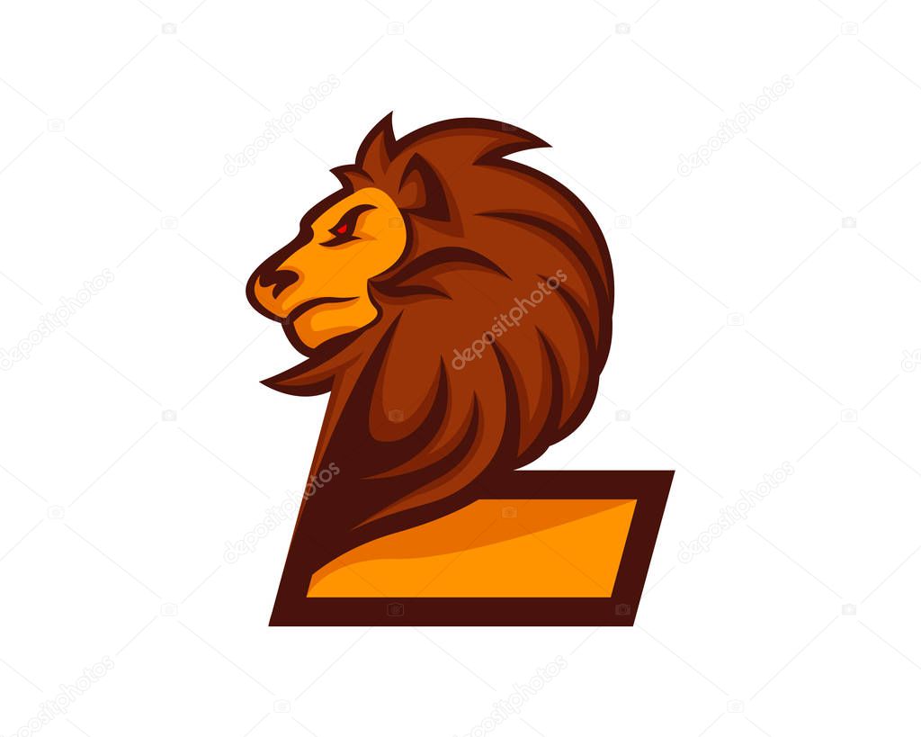 Modern Lion L Letter Alphabet Sports Logo