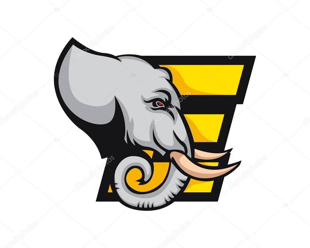 Modern Elephant E Letter Alphabet Sports Logo