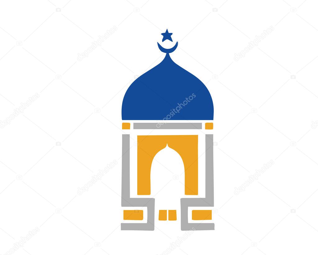 Modern Islamic Mosque Logo - Beautiful Elegant Shape Mosque Dome