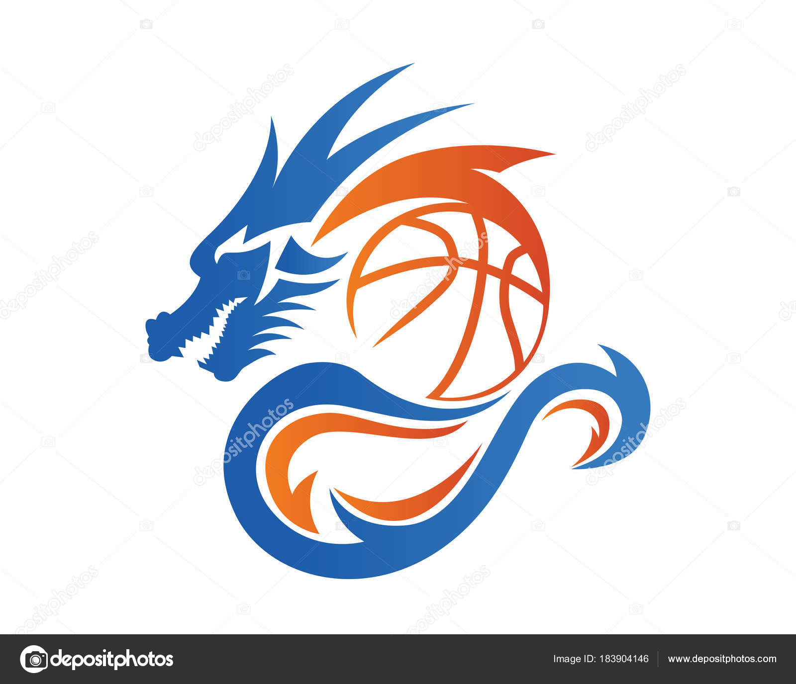 Modern Confidence Animal Sport Illustration Logo Basketball Dragon Symbol Stock Vector Image By C Naulicreative 183904146