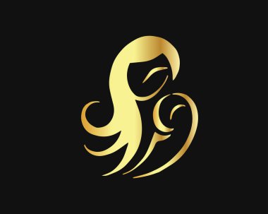 Modern altın anne ve bebek Logo