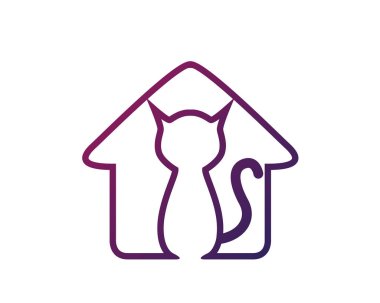 Modern evde beslenen hayvan Logo - kedi evi Cattery