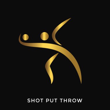Modern şık altın yaz spor Logo - gülle atma
