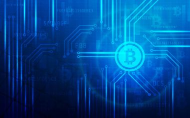 Modern Bitcoin ağ teknolojisi arka plan illüstrasyon