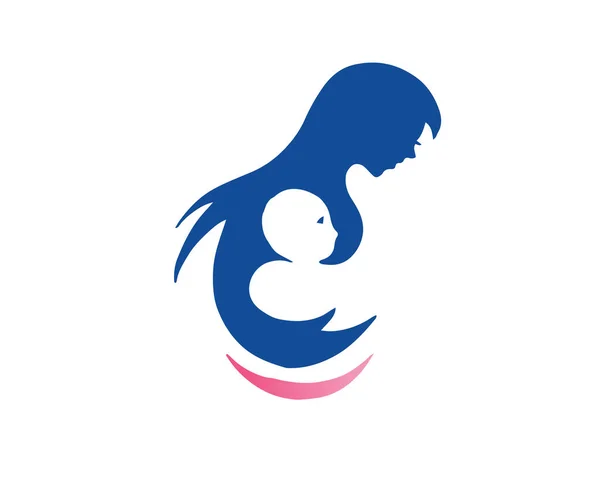 Moeder Kinderen Ouderschap Communautaire Logo — Stockvector