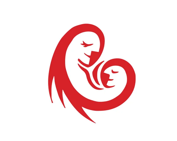 Matka Děti Rodičovství Logo Společenství — Stockový vektor