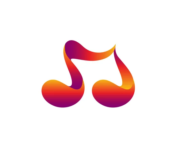 Logo Música Moderna Símbolo Notación Musical Elegante — Vector de stock