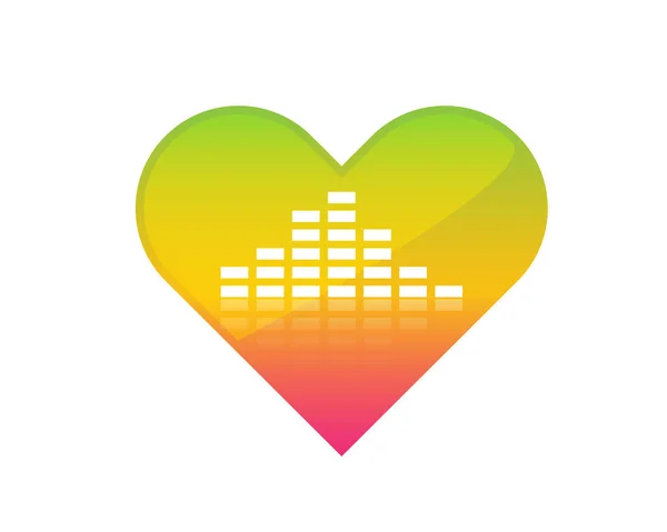 Logotipo Música Moderna Love Music Equalizer Symbol — Vector de stock