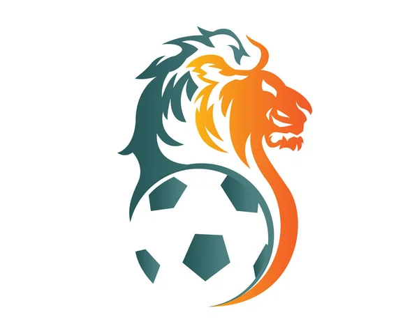 Logotipo Ilustración Deporte Animal Confianza Moderna Símbolo León Fútbol — Vector de stock