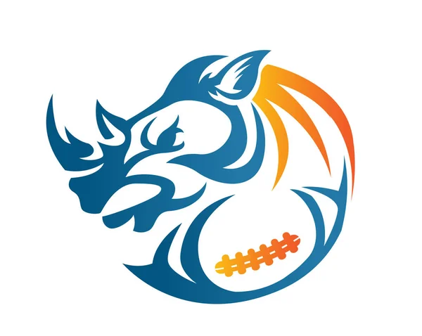 Logo Illustration Sport Animal Confiance Moderne American Football Rhinoceros — Image vectorielle
