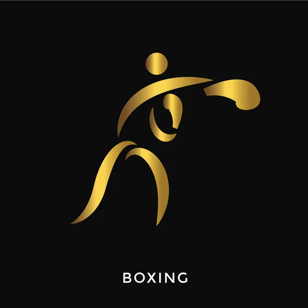 Logo Moderno Elegante Sport Estivi Oro Boxe — Vettoriale Stock