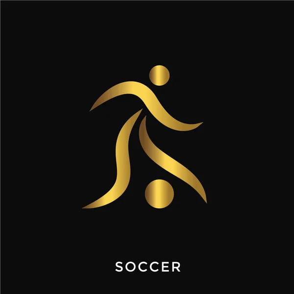 Moderní Elegantní Zlaté Letní Sportovní Logo Fotbal — Stockový vektor