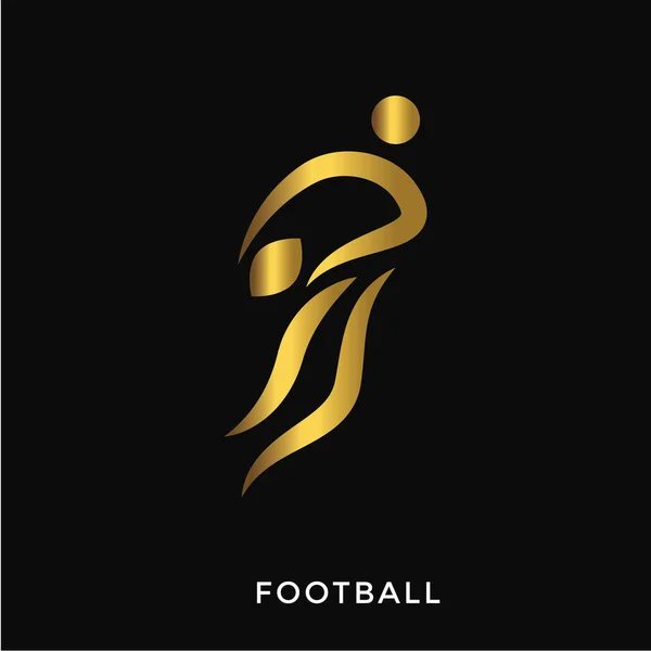 Moderní Elegantní Zlaté Letní Sportovní Logo Fotbal — Stockový vektor