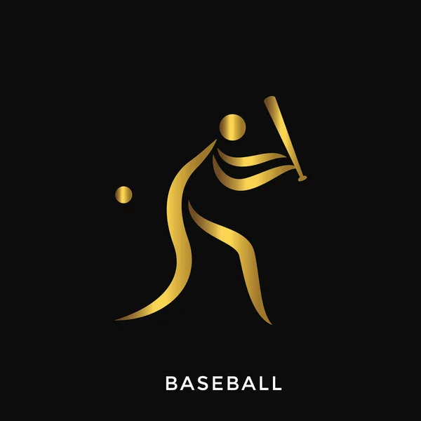 Moderne Elegante Gouden Zomer Sport Logo Honkbal — Stockvector
