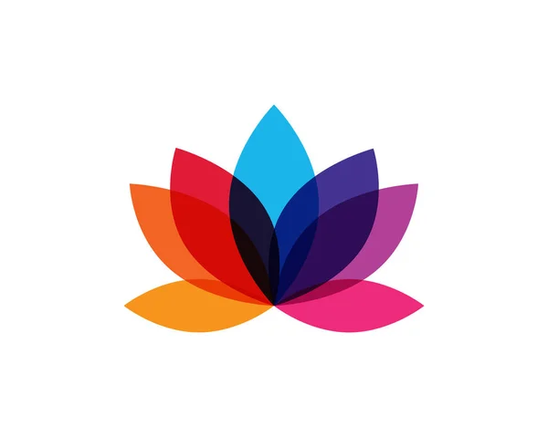 Moderní Barevné Lotus Flower Logo — Stockový vektor