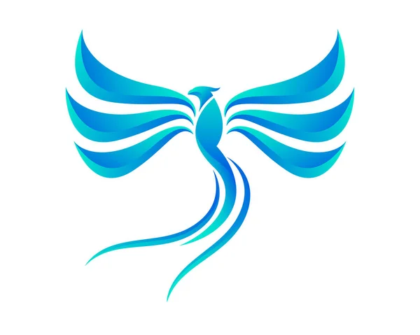 Logotipo Phoenix Azul Moderno —  Vetores de Stock