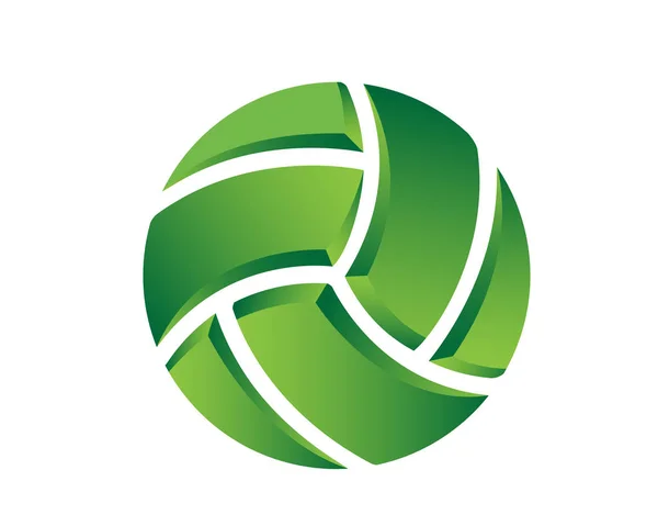 Logo Moderno Pallavolo Illustrazione Pallavolo Verde — Vettoriale Stock