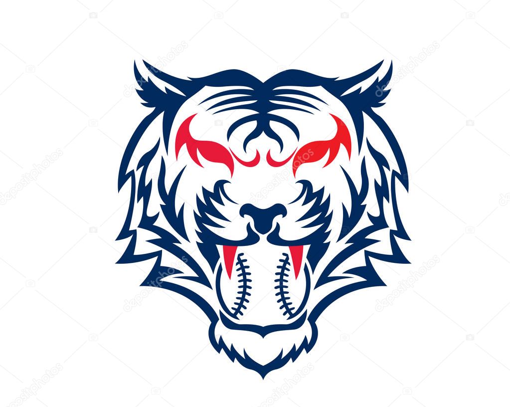 Modern Confidence Animal Sport Illustration Logo - Baseball Tiger Symbol