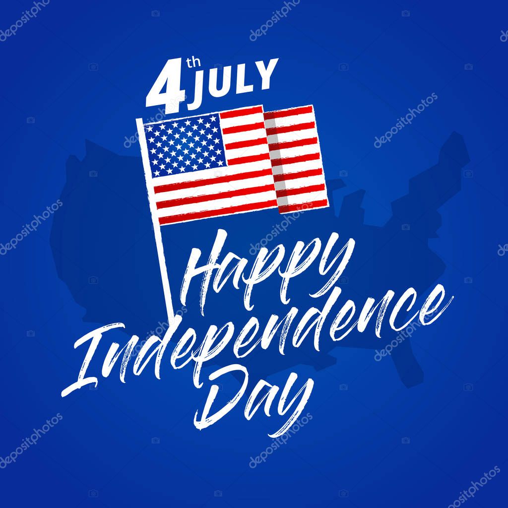 Modern Patriotic 4th Of July United States Of America Independence Day Celebration Illustration, Suitable For Social Media, Print, Background and Other Celebration Purpose