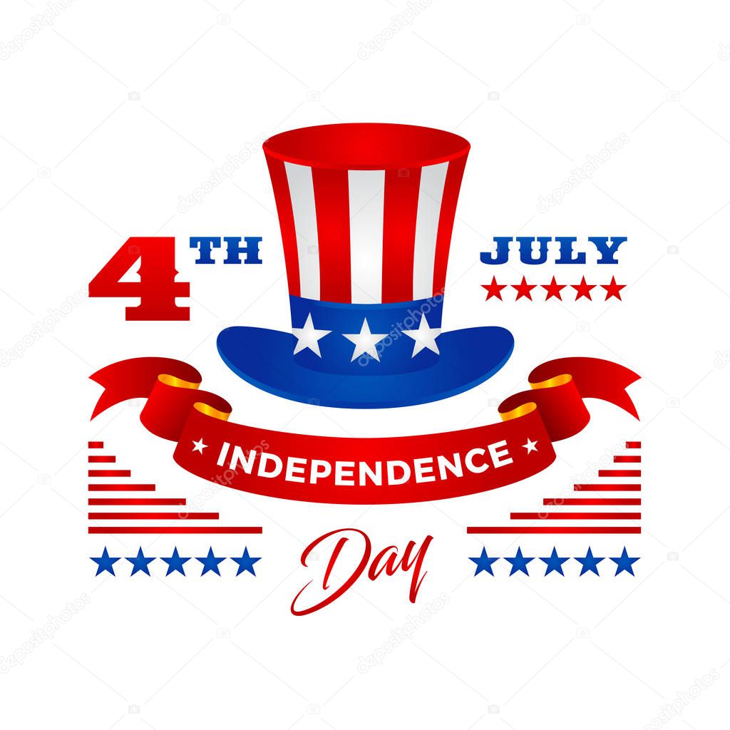 Modern Patriotic 4th Of July United States Of America Independence Day Celebration Illustration, Suitable For Social Media, Print, Background and Other Celebration Purpose