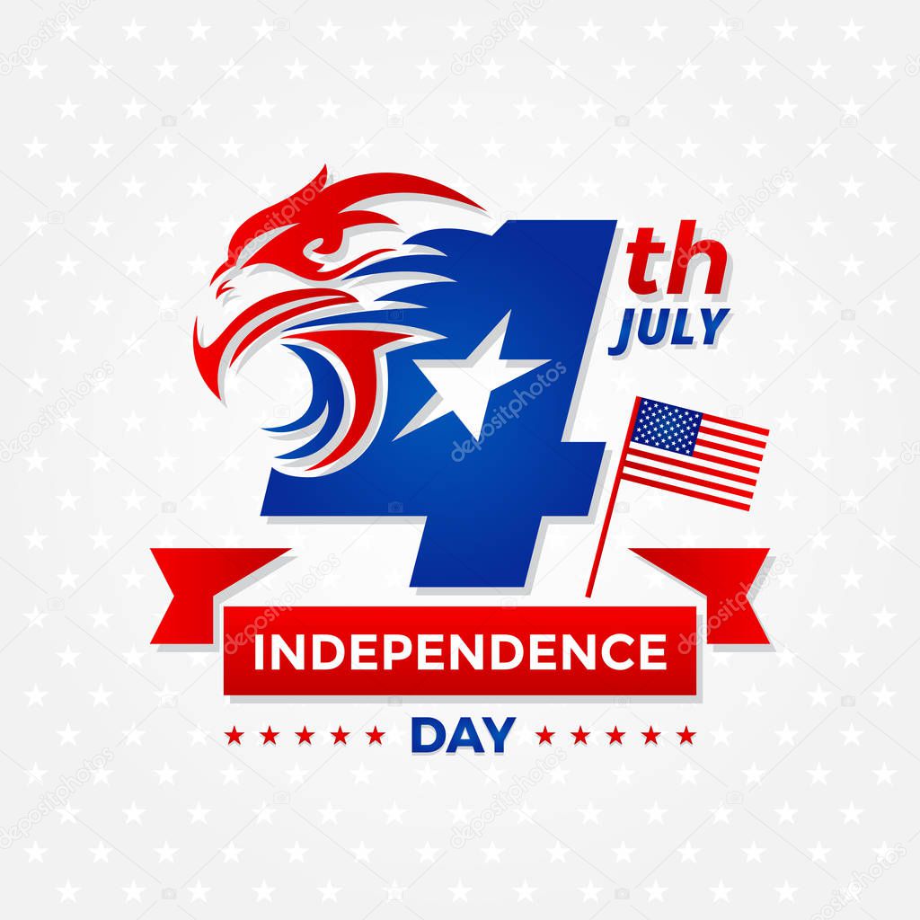 Modern Patriotic 4th Of July United States Of America Independence Day Celebration Illustration, Suitable For Social Media, Print, Background and Other Celebration Purpose
