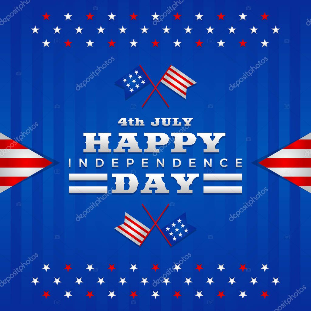 Modern Patriotic 4th Of July United States Of America Independence Day Celebration Illustration, Suitable For Social Media, Print, Background and Other Celebration Purpose