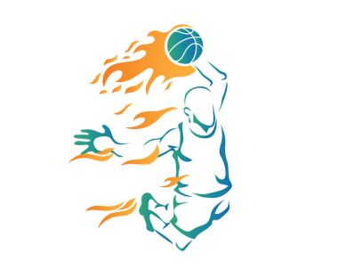 Tutkulu profesyonel basketbol sporcu içinde hareket