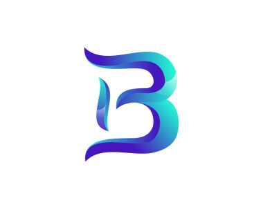 Modern zarif buz alev B alfabe sembol teknoloji Logo, Infographics, baskı, dijital, Logo, simge, Apps, T-shirt ve diğer pazarlama malzeme amaç için uygun