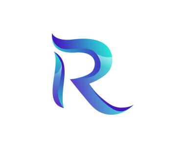 Modern zarif buz alev R alfabe sembol teknoloji Logo, Infographics, baskı, dijital, Logo, simge, Apps, T-shirt ve diğer pazarlama malzeme amaç için uygun