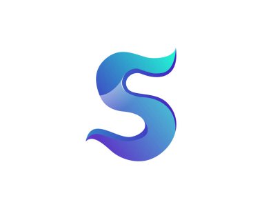 Modern zarif buz alev S alfabe sembol teknoloji Logo, Infographics, baskı, dijital, Logo, simge, Apps, T-shirt ve diğer pazarlama malzeme amaç için uygun