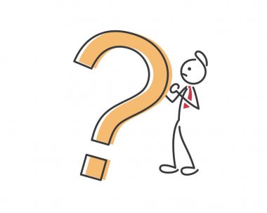 Yaratıcı iş stratejisi ipuçları çöp adam illüstrasyon kavramı - her zaman her soru için bir cevabım var.