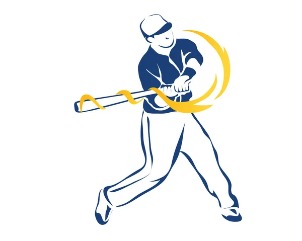 Profi Baseball Sport Sportoló Akció Logo Szenvedélyes Nyerő Pillanatban Összetör — Stock Vector