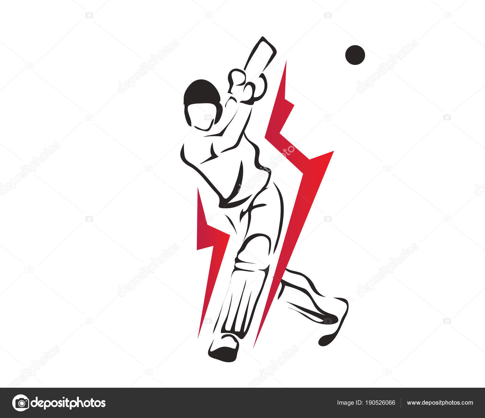 Passionate Professional Cricket Athlete Action Logo Vector Image By C Naulicreative Vector Stock 190526066