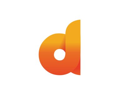 Modern alev alev yanan tutkulu yuvarlak kurumsal D harfi Logo simgesi