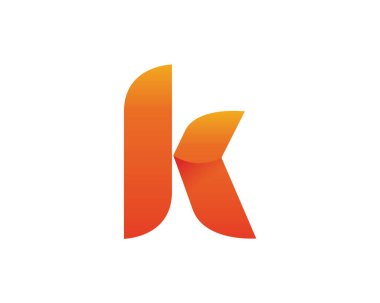 Modern alev alev yanan tutkulu yuvarlak kurumsal K harfi Logo Simge