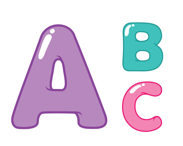 Современная симпатичная Кэнди Бэннон на наборе букв алфавита - a, b, c
