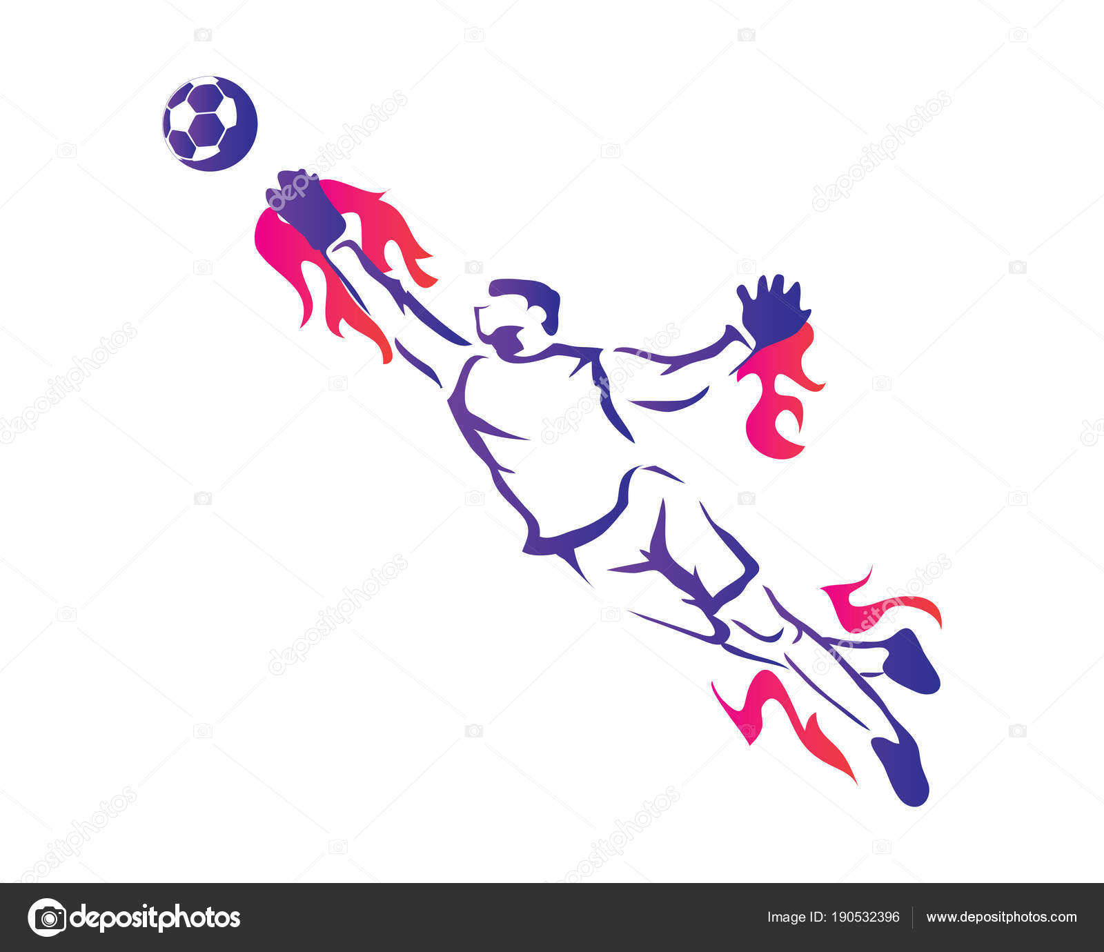 Passionate Professional Soccer Goalkeeper Athlete Action Logo Stock ...