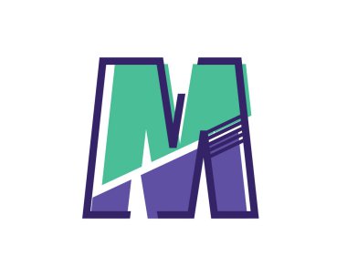 Modern M alfabe sembol teknoloji Logo, Infographics, baskı, dijital, Logo, simge, Apps, T-shirt ve diğer pazarlama malzeme amaç için uygun