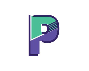 Modern P alfabe sembol teknoloji Logo, Infographics, baskı, dijital, Logo, simge, Apps, T-shirt ve diğer pazarlama malzeme amaç için uygun
