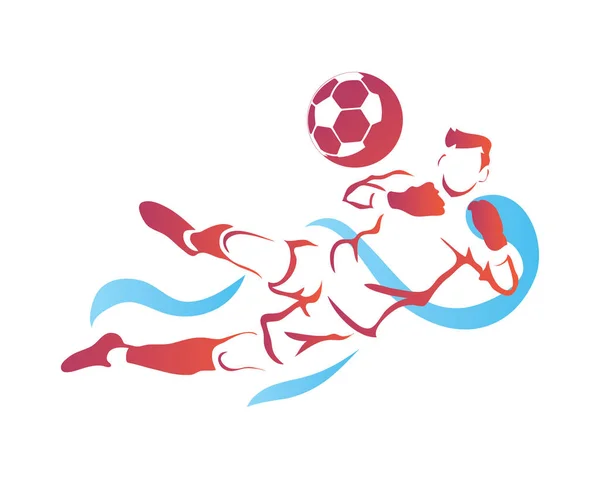 Passionate Professional Soccer Goalkeeper Athlete Action Logo — Stock Vector