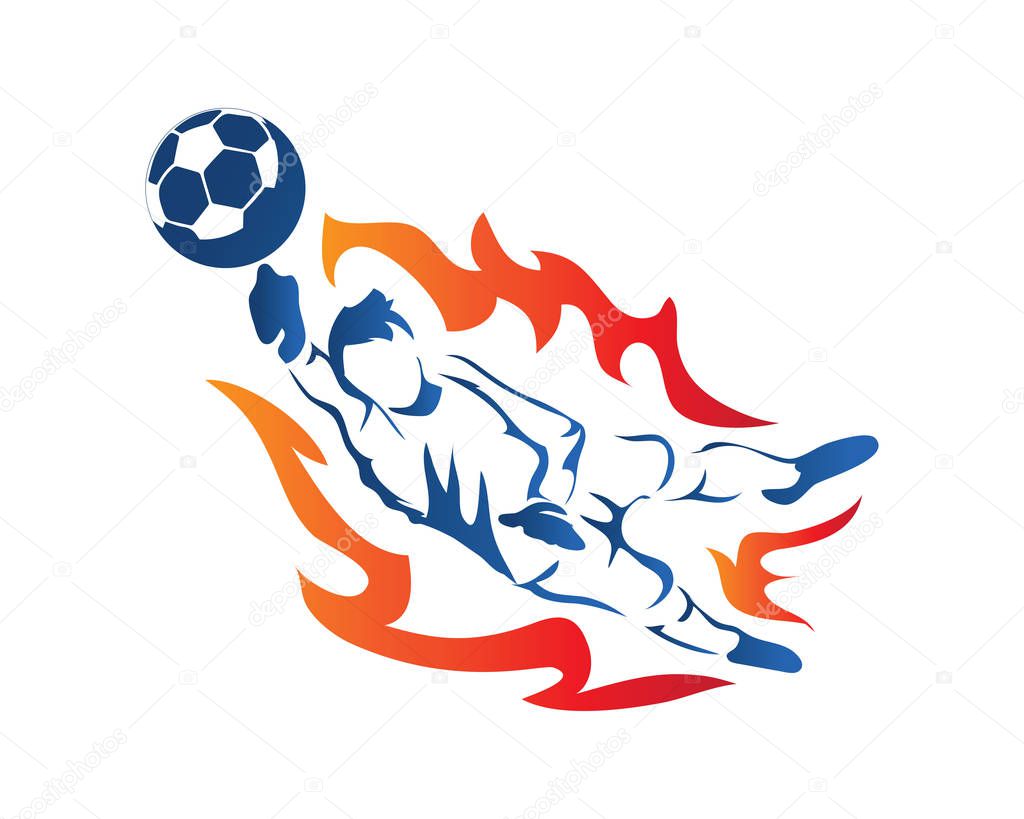 Passionate Professional Soccer Goalkeeper Athlete in Action Logo