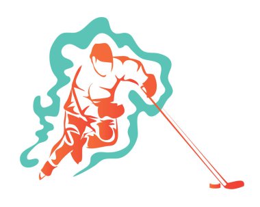 Tutkulu profesyonel buz hokeyi atlet eylem logosu