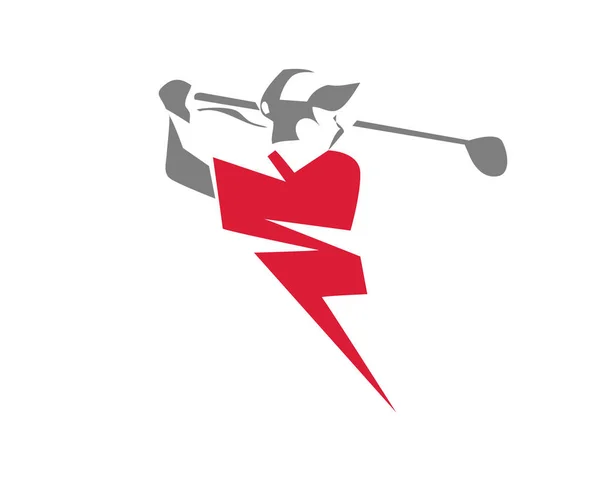Nowoczesne Golf Namiętny Sportowiec Kołysanie Stanowią Symbol Ilustracja — Wektor stockowy