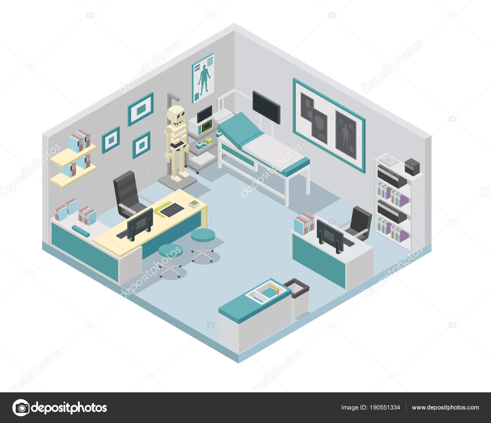 Modern Medical Office Interior Design Modern Isometric