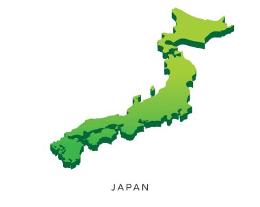 Modern ayrıntı izometrik 3d harita - Japonya