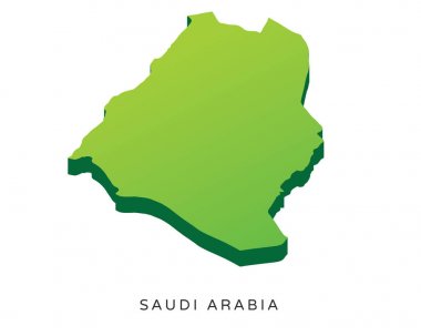 Modern ayrıntı izometrik 3d harita - Suudi Arabistan