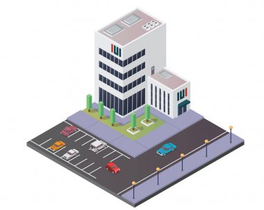 Modern ofis izometrik, diyagramları, Infographics, illüstrasyon ve diğer grafik için uygun varlıkları ile ilgili