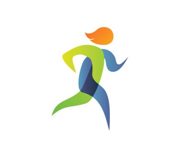 Modern yaz spor Logo sembol - maraton atlet siluet