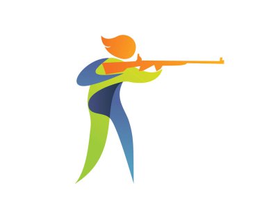 Modern yaz spor Logo sembol - çekim atlet siluet